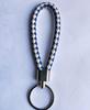 Woven Leather Cord Metal Keychain Pendant