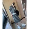 Women's Loose Fit Two-piece Skirt Suit Long Sleeve Cropped Hoodie High Waist Midi Skirt Solid Casual Matching Outfit Set