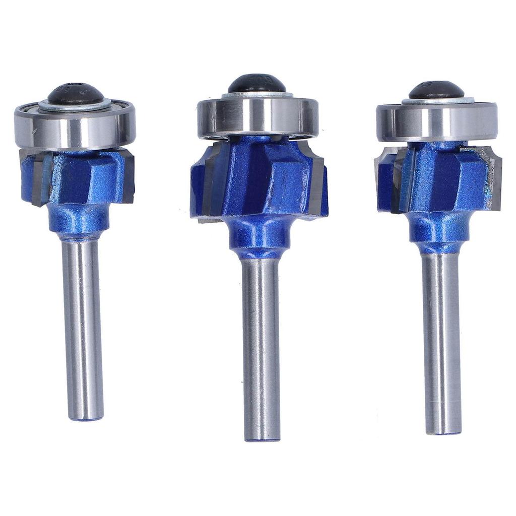 3 Buc. Freză Rotunjire Colț Prelucrare Lemn Freză Tăietor de Muchii 4 Flute Coadă 6mm R1 R2 R3