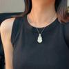 Jade White Ice Light Natural White Chalcedony Pendant Agate Pendant, Real Shot