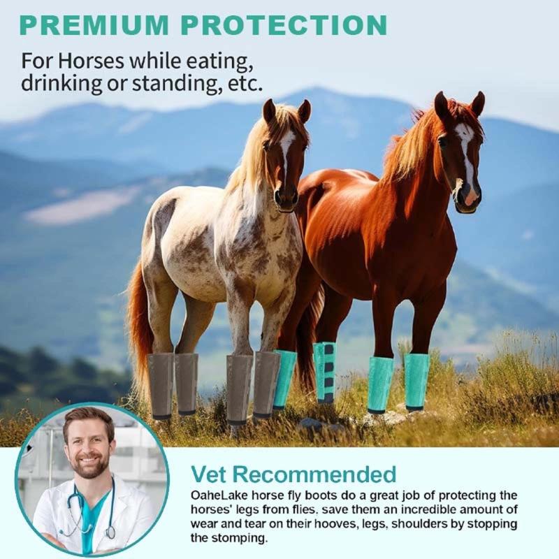 Horse Fly Leggings Breathable Plastic Meshes Horse Leg Wraps for Mosquitoes Bites Proof Cycling Leg Fly Boot