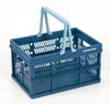 CAPTAIN STAG Camping Basket Folding Handy Container M Size Navy UL-1010