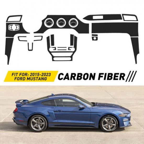 30Pcs Real Carbon Fiber Full Decor Interior Cover For Ford Mustang 2015-