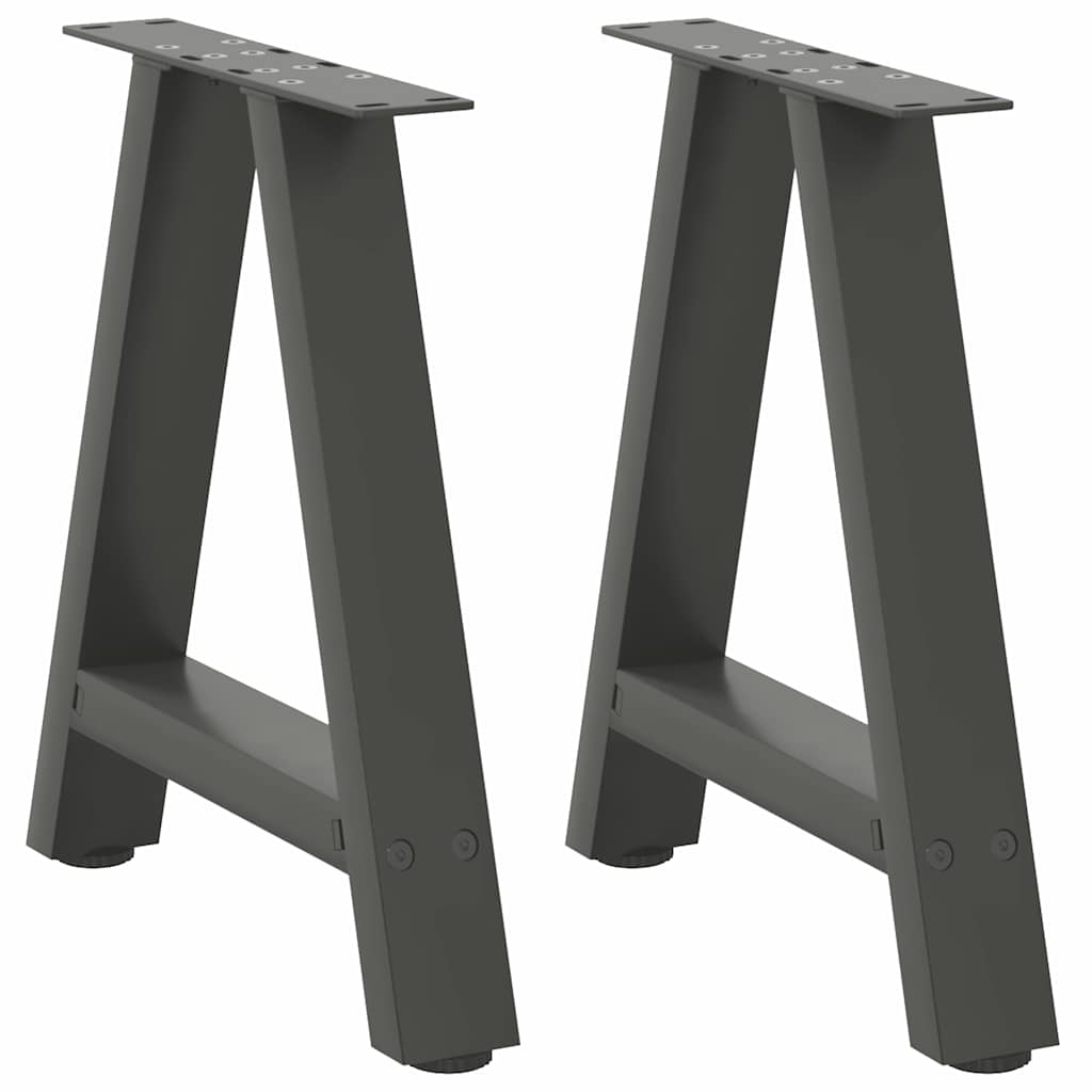 Vidaxl Coffee Table Legs, 2 Pcs, Anthracite, 50X(42-43) Cm, Steel