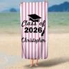 Graduation Beach Towel, Grad Gift for Him and Her, Perfect for College High School Graduation Souvenir Present