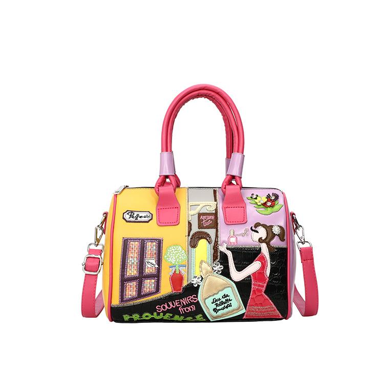 

Fashi Design Patchwork PU Zipper Shoulder Bags 2026 High Quality Retro Women s Bag Persality Stylish Youth Crossbody Bags чёрный