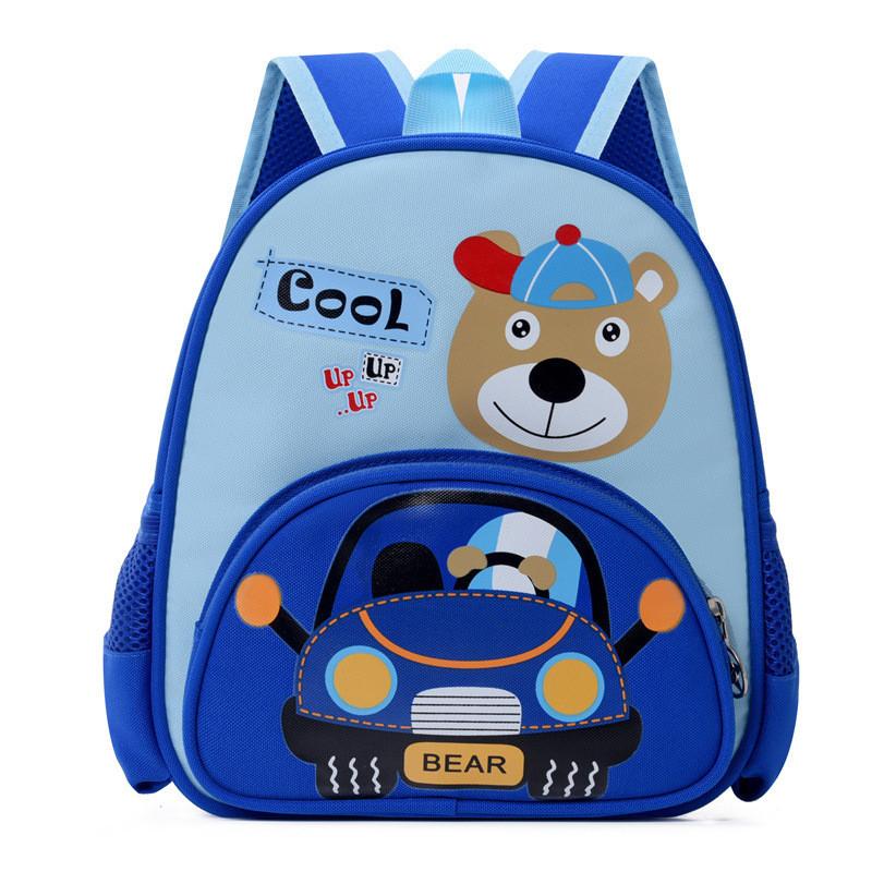 Cute Breathable Cartoon Double Shoulder Bag For Kids Comfortable Oxford Fabric