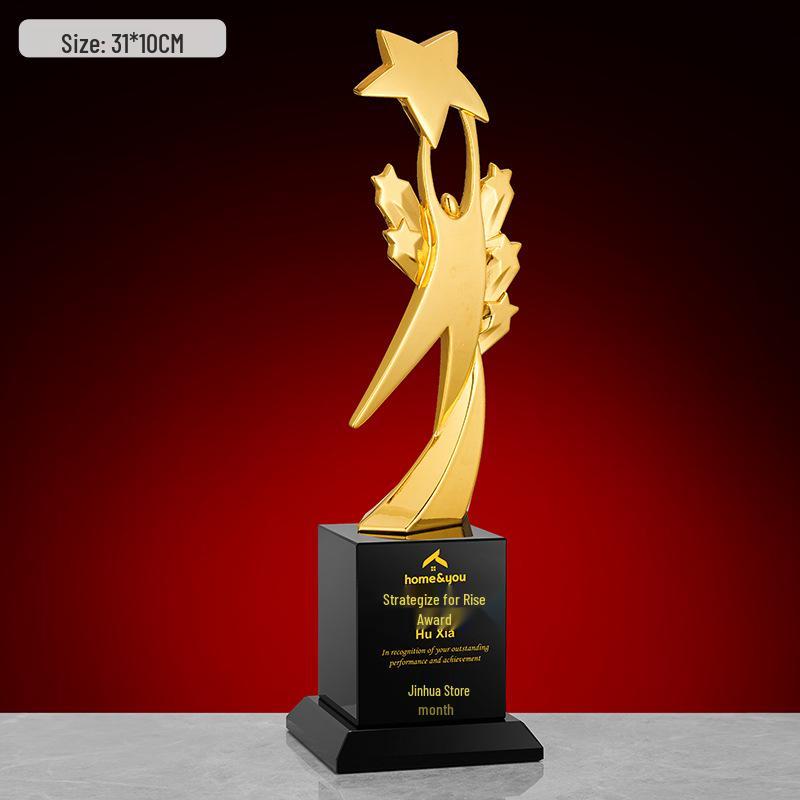 Gold, Silber, Bronze Sternburst Verdrehte Säule Trophäe - Firmen Gedenkpreis