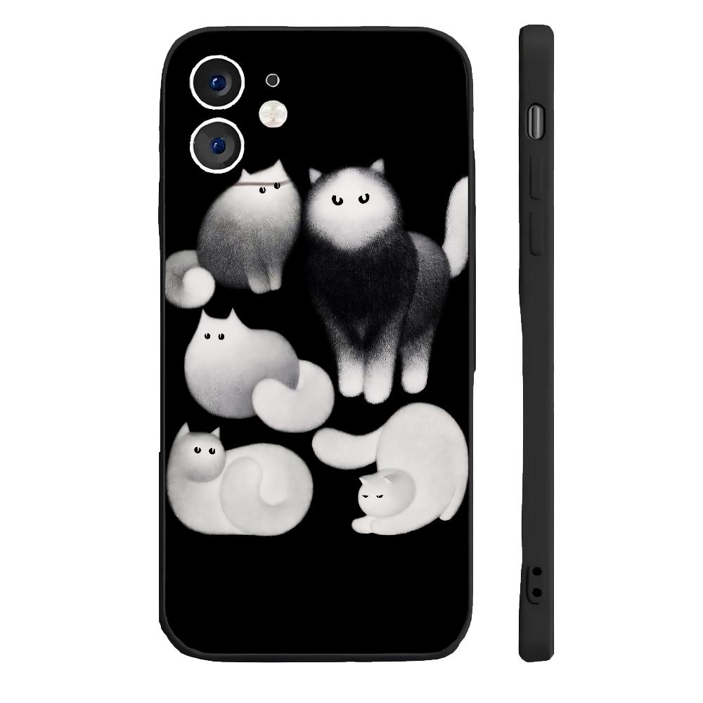 Puffer Cat, Coal Cat, Anorexia Cat 1 Phone Case Silicone Soft For IPhone 16 15 14 13 12 11 Plus Pro Max Plus
