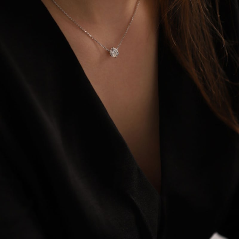 Ozel Silver925 Moissanite 1ct Necklace PS109N