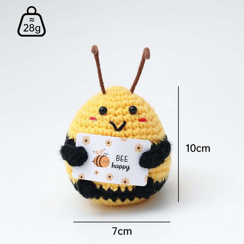 Handmade Crochet Bee Doll with Flower Pendant
