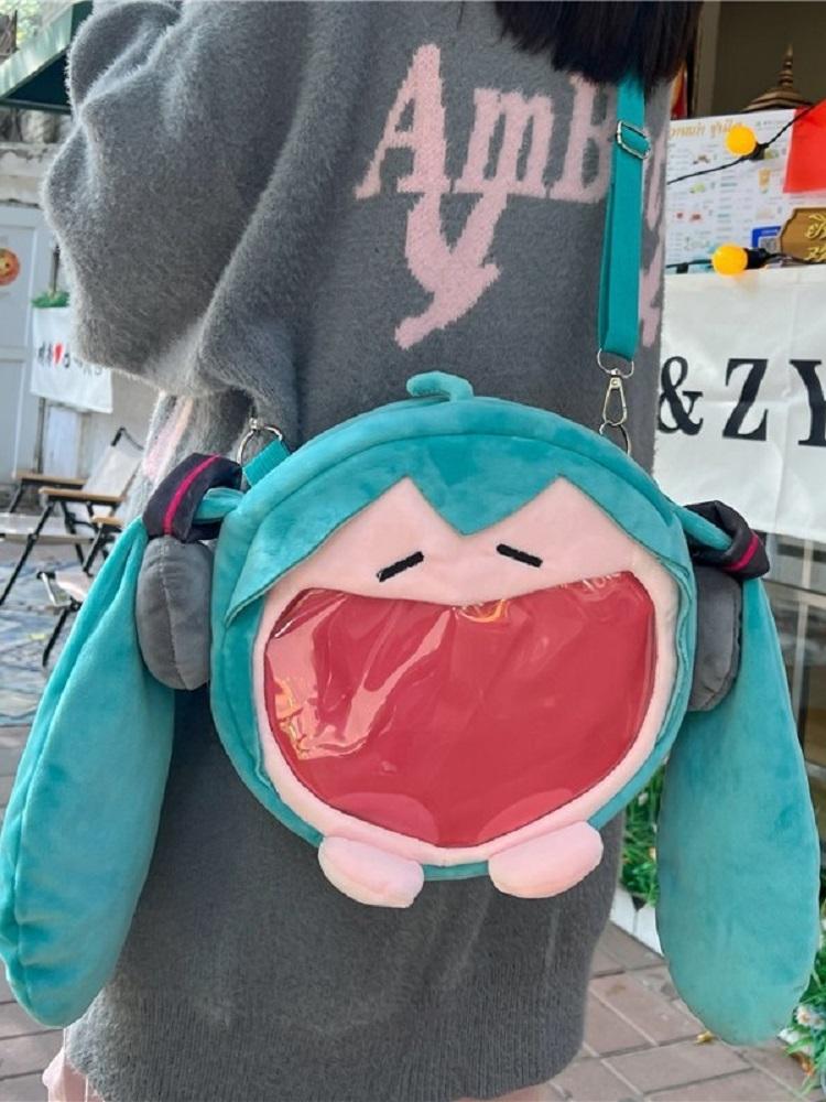 Hatsune Miku Shoulder Bag New Backpack Cute Anime Girl Plush Cartoon Kawaii Knapsack Student Bag Packet Gifts Toys