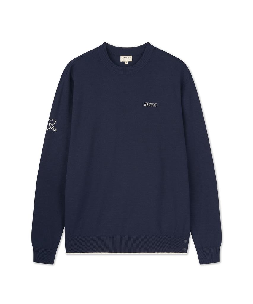 Antomas Spaceship Round Neck Knit Men'S - Navy