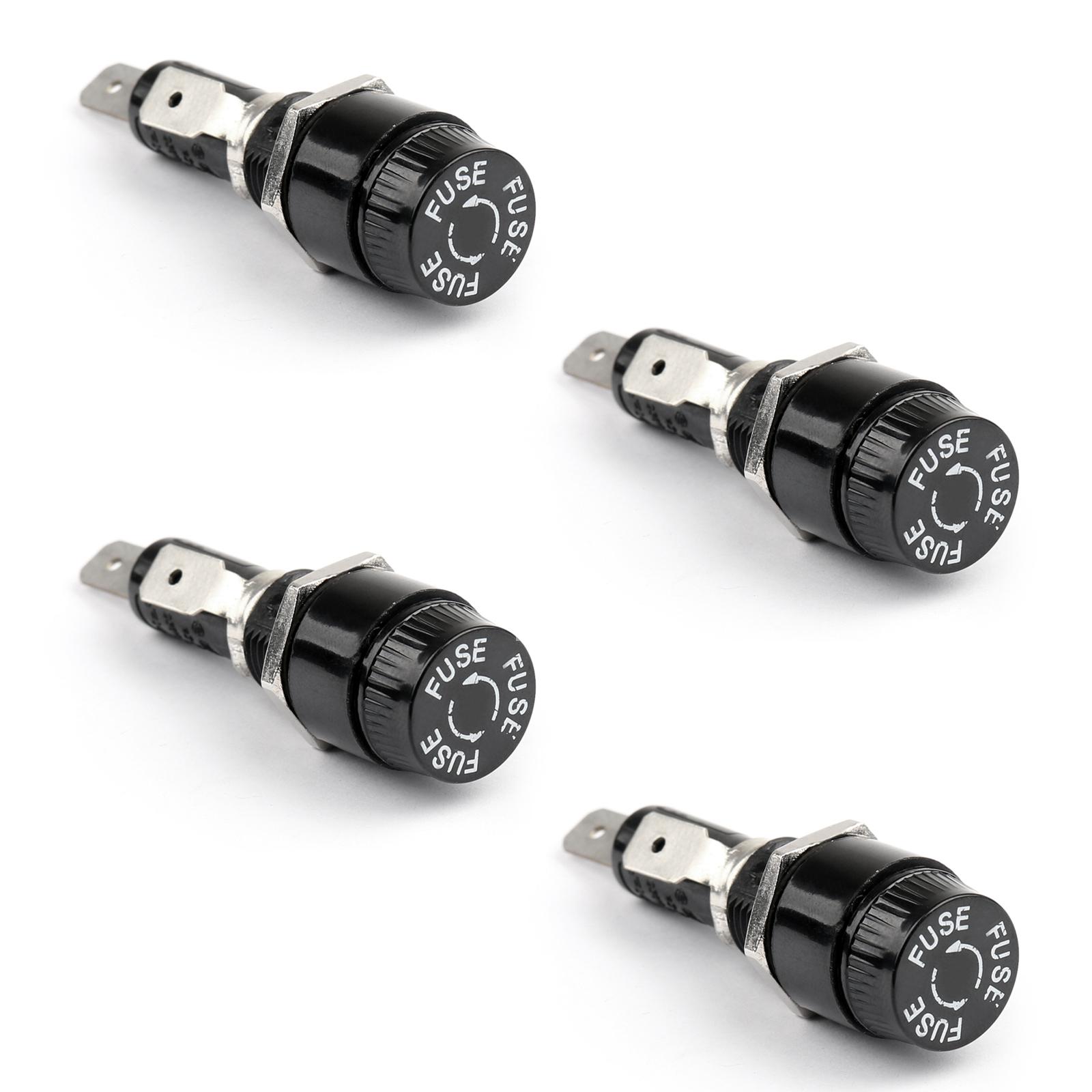 

4pcs SCI R3-14C Panel Mount Chassis Fuse Holder For 6x30mm Glass Fuses 10A 250V чорний