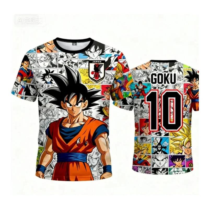Summer Dragon Ball T Shirt Kids Tops Tee Anime Figures Son Goku Super Saiyan T-shirt Boys T-shirts Children Clothes Short Sleeve
