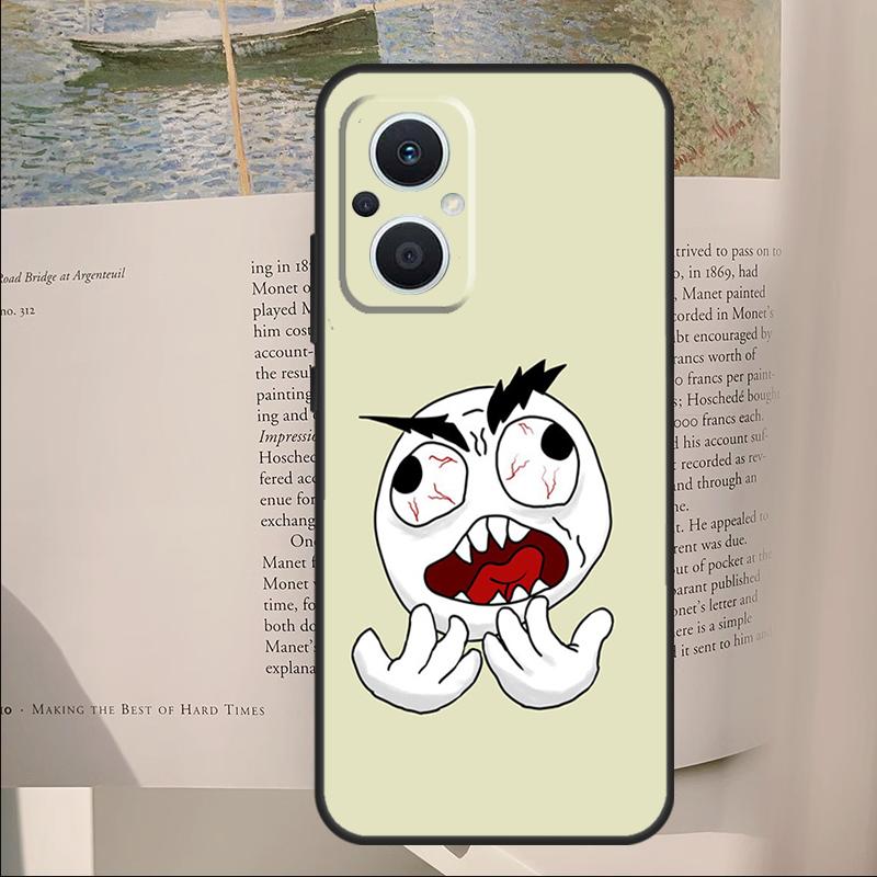 Troll Face Meme Cover For OPPO Reno 14F 11F 12F 13F 10 11 12 13 14 Pro 7 8 Lite OPPO Find X6 X8 X9 Pro Case