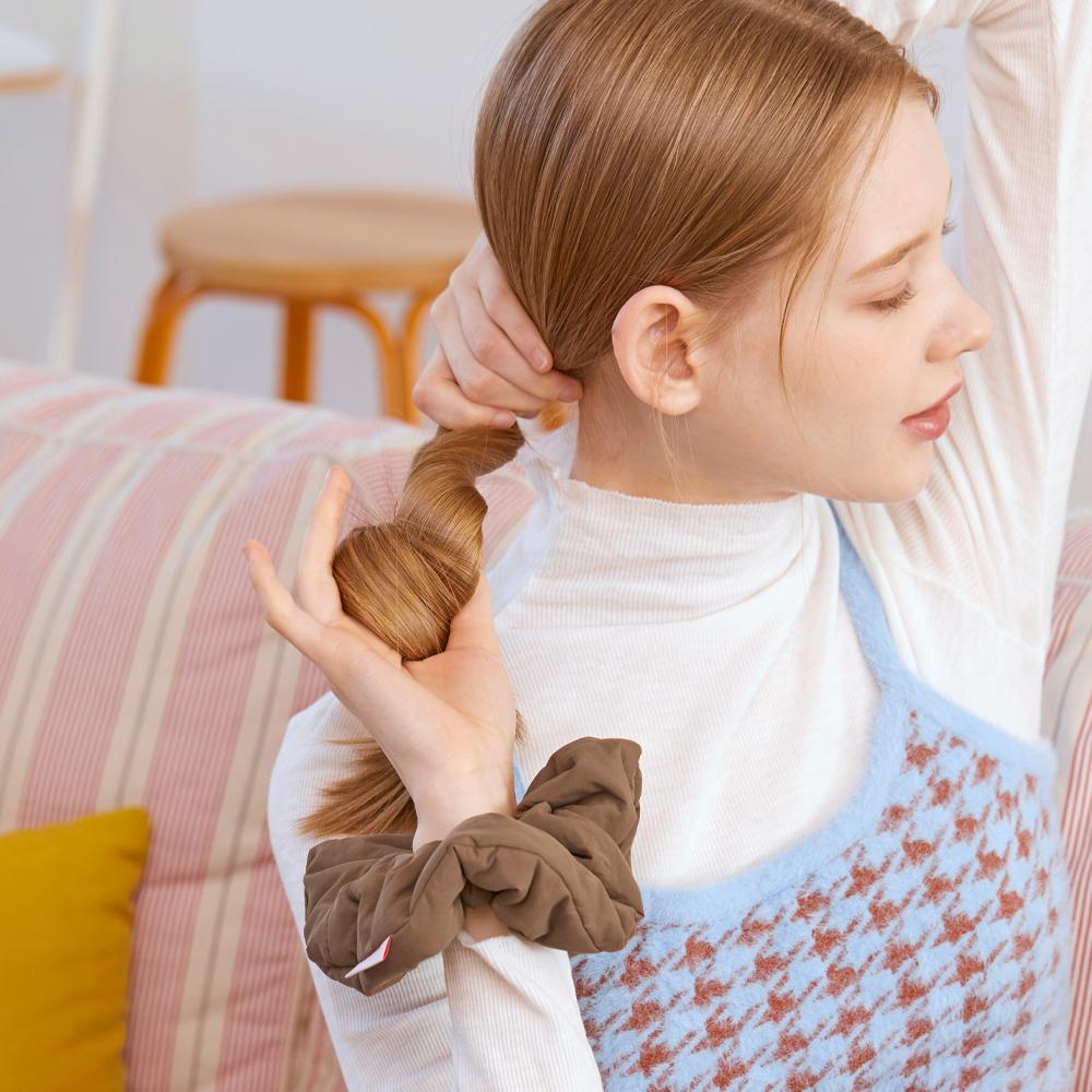 Mellotory Cushion Big Hair Scrunchie (Brown)