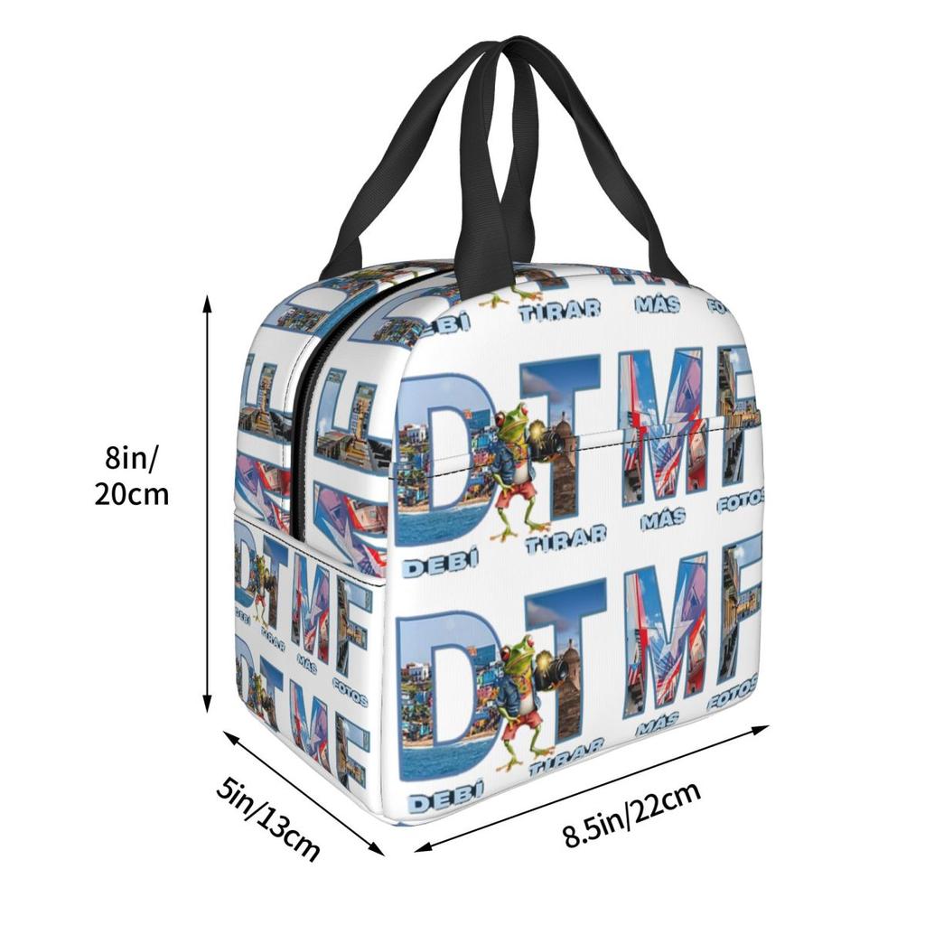 Bads Bunnys Debi Tirar Mas Fotos DTMF Isolierte Lunchtasche für Damen Kinder Tragbare Lebensmittelboxen Thermische Lunchbox Tragetasche