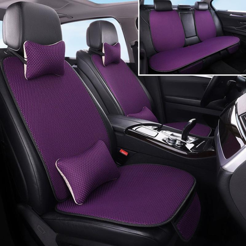 Universal Car Seat Covers for Summer Breathable Front Rear Seat Cushions Comfortable Interior for Most 5 Seat Cars