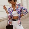 Trendy Floral Print Bomber Jacket Women Casual Short Zipper Slim Fit Streetwear
