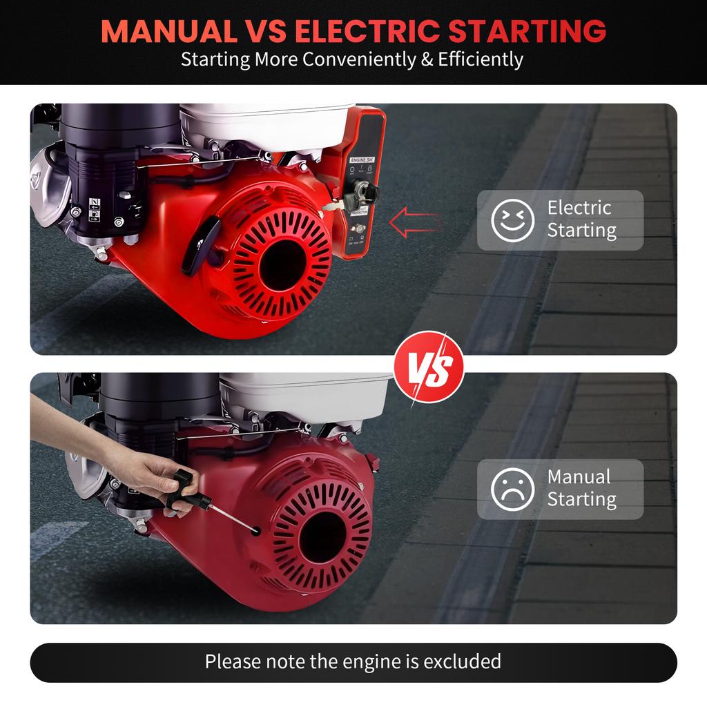 For HONDA GX160 5.5HP/GX200 6.5HP Electric Start Motor Kit Flywheel Ignition Switch Kit Compatible 4-Stroke Engines