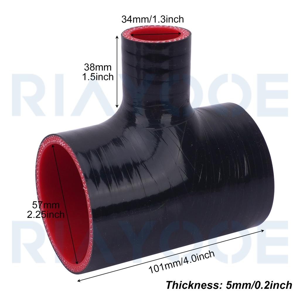 51 57 63 70 76mm T Shape Silicone Hose for BOV Coupler Adapter Air Intake Turbo Supercharger Charge Pipe Universal T-piece Tube