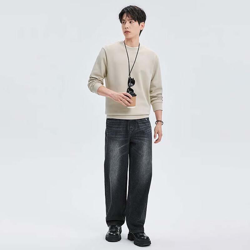 Septwolves Men's Autumn/Winter Embroidered Anti-Bacterial Sweatshirt