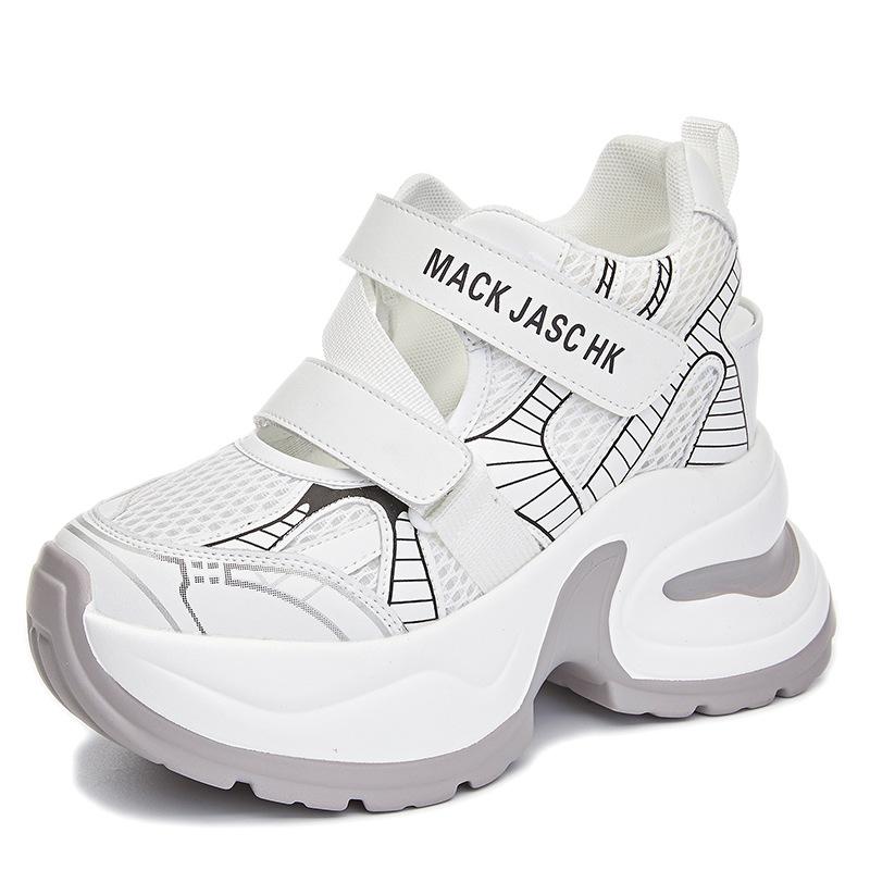 

Inner height increase 1 new breathable dad shoes mesh small sandals sports and leisure shoes A11 34 белый