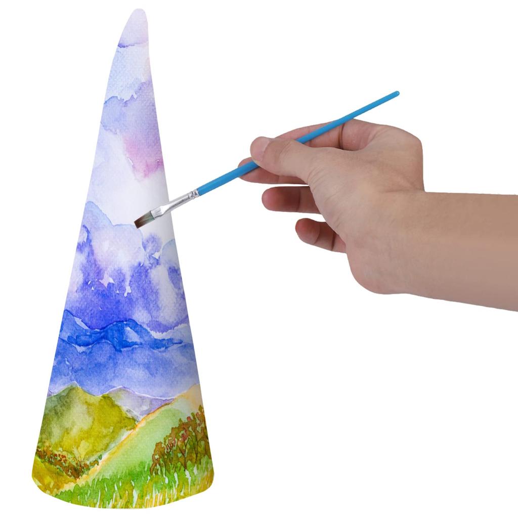 EXCEART Styrofoam Cone Shapes for DIY Handmade Christmas Tree Making, Toys, Colorable Accessories, Models, and Ornaments, White, Set of 6