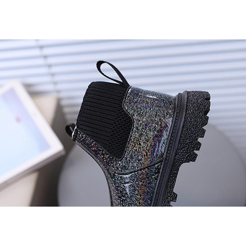 New Children's Fashion British Style Ankle Boots Boys Side Zipper Versatile Martin Boots Girls Soft Sole Fleece-Lined Fashion Boots