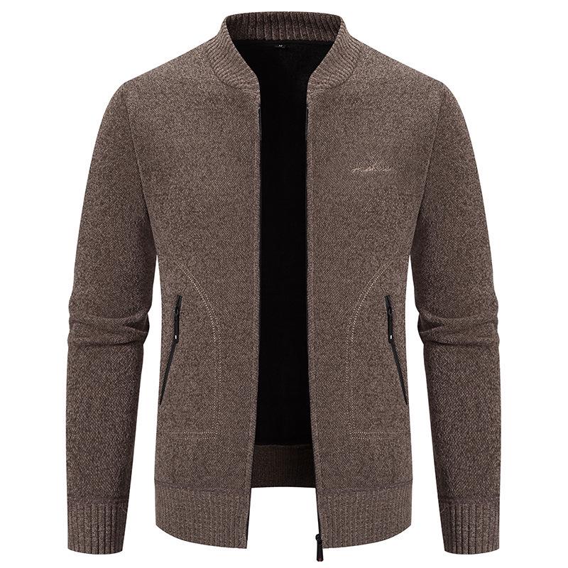Мужской вязаный кардиган-свитер в корейском стиле с воротником-стойкой M
