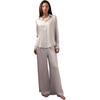 Calvin Klein Casual Minimalist Button-Down Glossy Smooth Home Pajama Top Women tops Beige QS7297