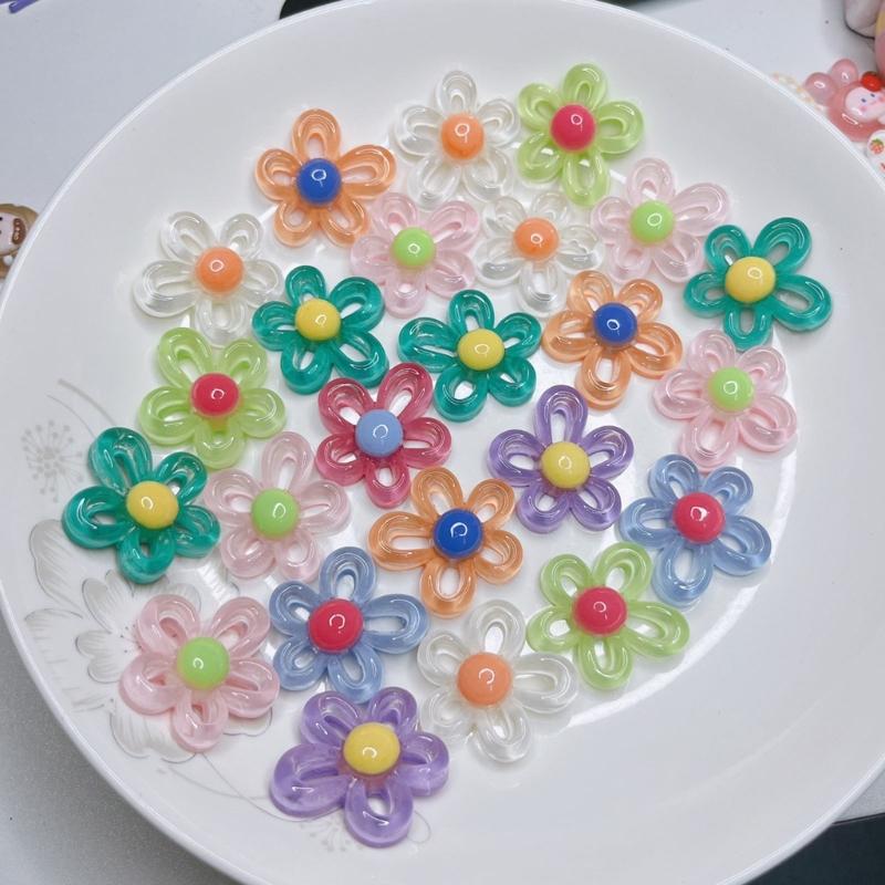 Bunte Blume Anhänger DIY Halskette Armband Ohrringe Fassung Anhänger für Schmuckherstellung Zubehör Vanlentines Geschenk