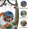 Dekorativer Garten-Sonnfänger Weihnachts-Acryl-Puzzle-Sonnfänger, Feiertagsbaum Schneemann Strümpfe Roter Vogel Bürofenster-Dekorations-Set für