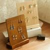 72 Holes Wooden Vertical Earring Storage Rack Earrings Display Board Ear Stud Holder Stand Jewelry Display Prop Counter Showcase