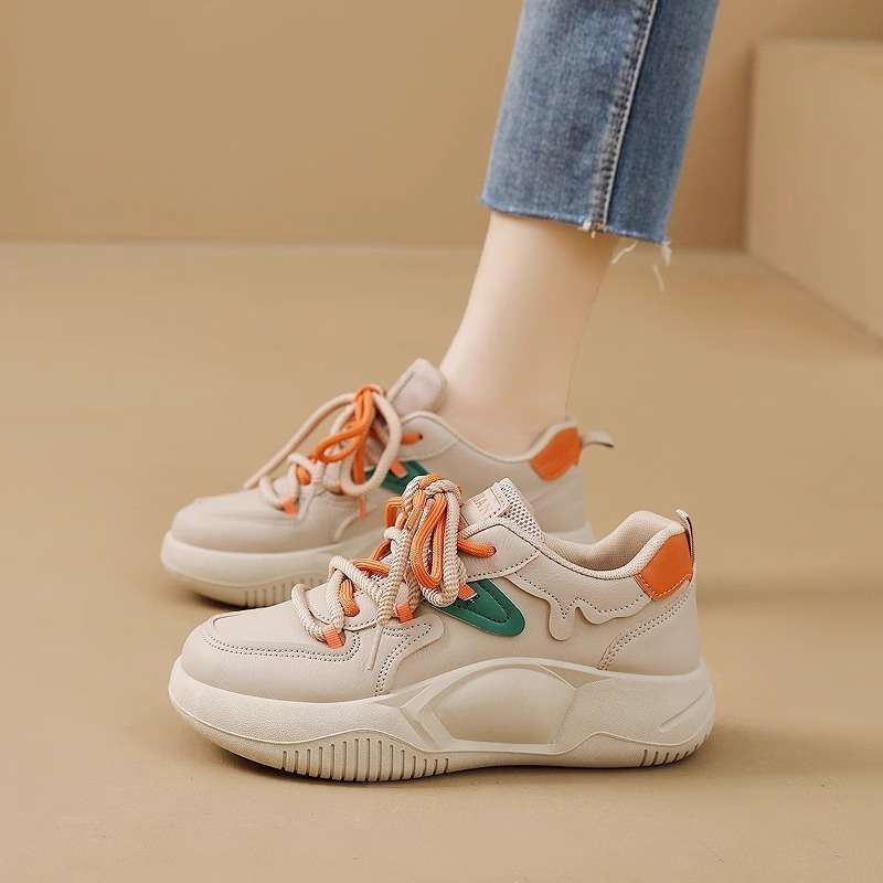 

Daddy shoes women s ins tide 2025 spring new fashion versatile explosion super fire thick sole Korean version of casual sports shoes 35 хаки