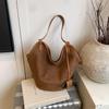 Open-Top Deerskin Large Tote Bag for Autumn/Winter – Spacious Shoulder Bag for Shopping, Commute, or School