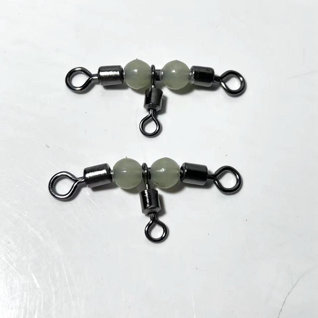 8-Figure Three-Way Swivel Fishing Connector - T-Shaped Splitter Ring