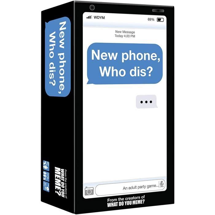 Jeu de société - New Phone, Who Dis? - 100% hors ligne - Jeu d'ambiance - Pour adultes (18+)