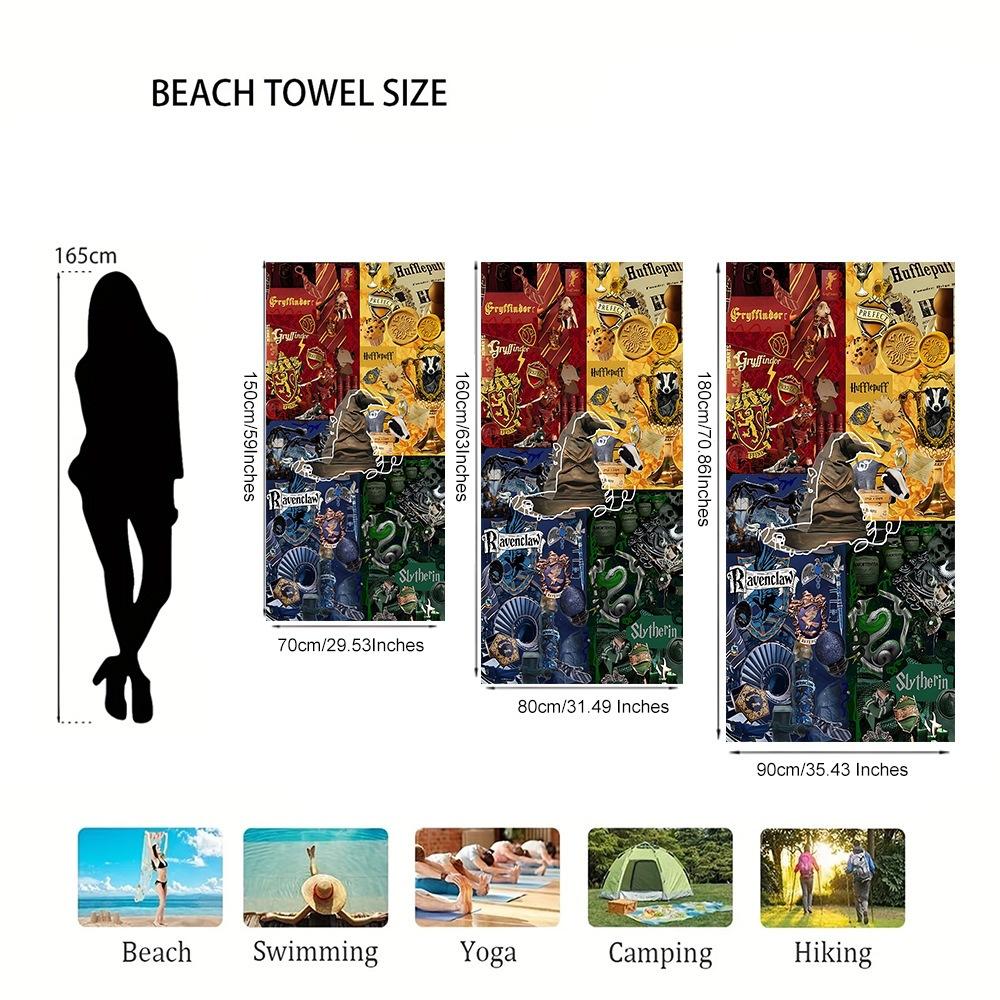 Fantasy Magic Character Pattern Microfiber Large Towel For Children Beach Swimming Shower