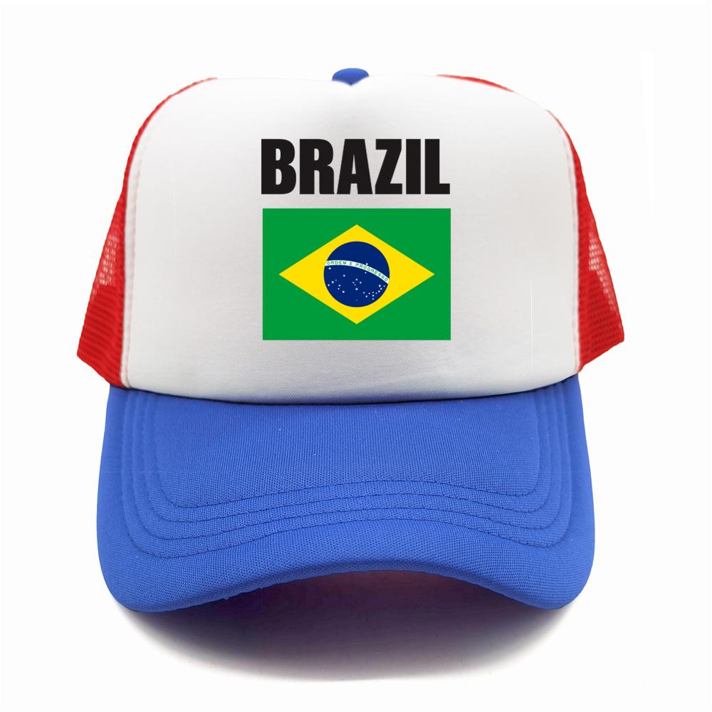 Brazil Flag Trucker Hat Adult Adjustable Mesh Net Country Fans Baseball Cap Unisex Women Hip Hop Dad Gift Hat