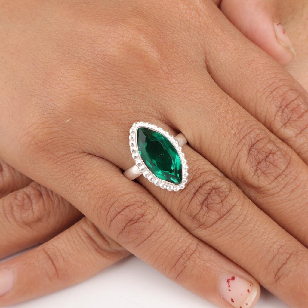 Chrome Diopside Gemstone925 Sterling Silver Jewelry Handmade Women Ring For Gift RR-25-4