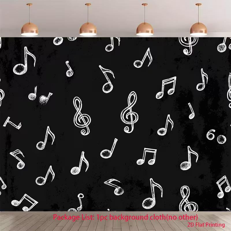 Chalk Drawn Music Notes Backdrop Blackboard Treble Clef Studio Background