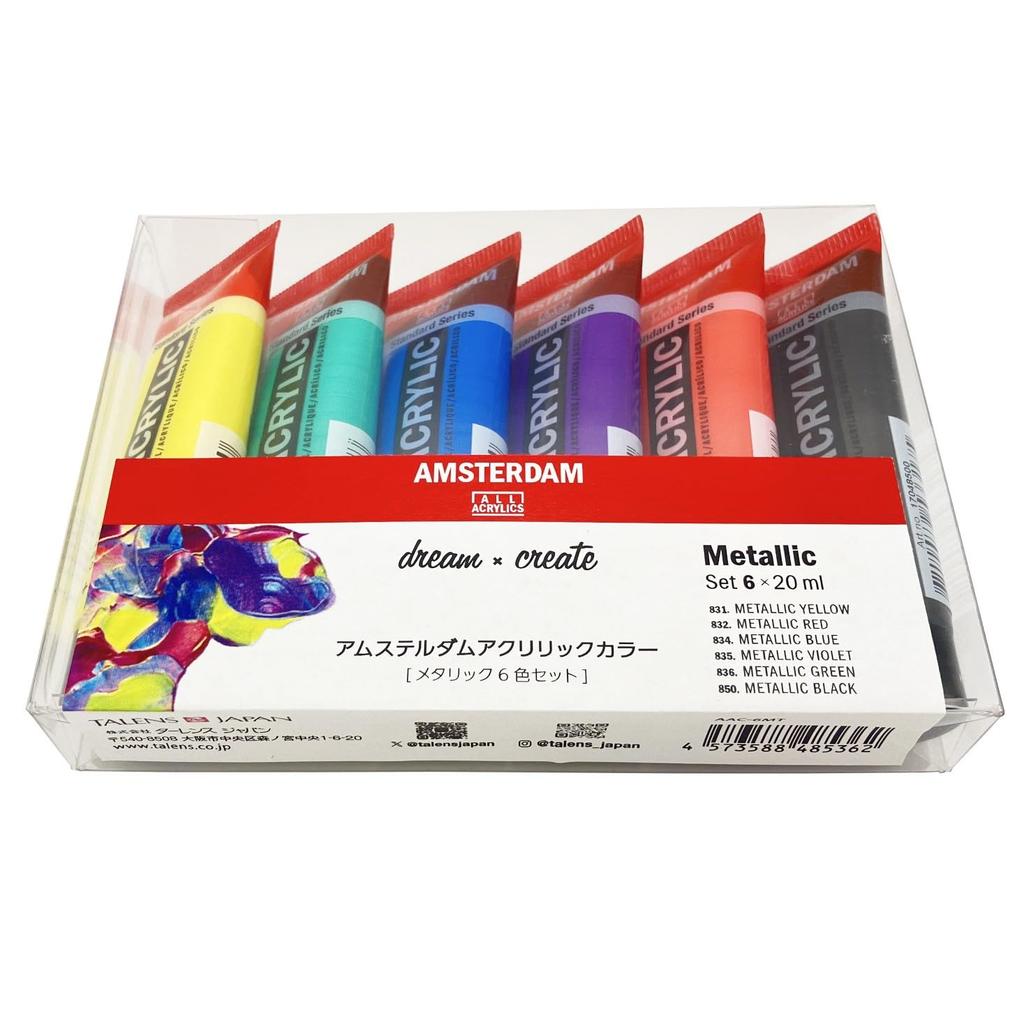 Talence Acrylic Paint Amsterdam Acrylic Color Metallic Color 6 Color Set 20ml 485367 AAC-6MT