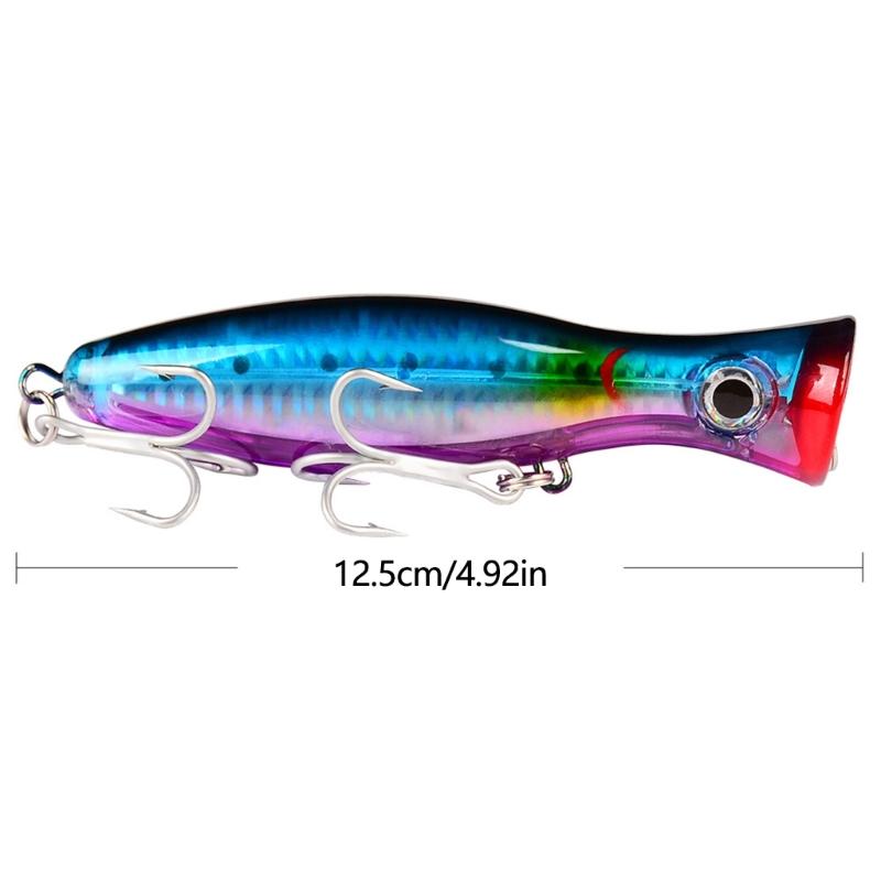 Topwater Trolling Artificial Hard Baits Crankbait Big Popper Fishing Lures Baits with Hook for Trout Fishing Tackle