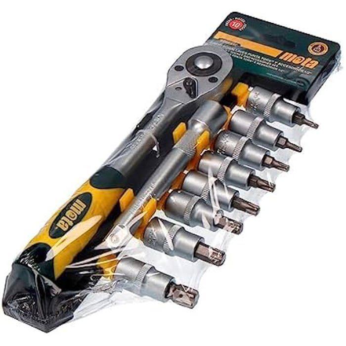 Lot de douilles à embout Torx - Mota Tools - 39871 - 10 pièces - Chrome-vanadium - Raccord 1/2"