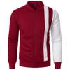 2026 New Style Zipper Stand Collar Color Matching Sweatshirt Casual Jacket Men's Casual Cardigan Sweatshirt