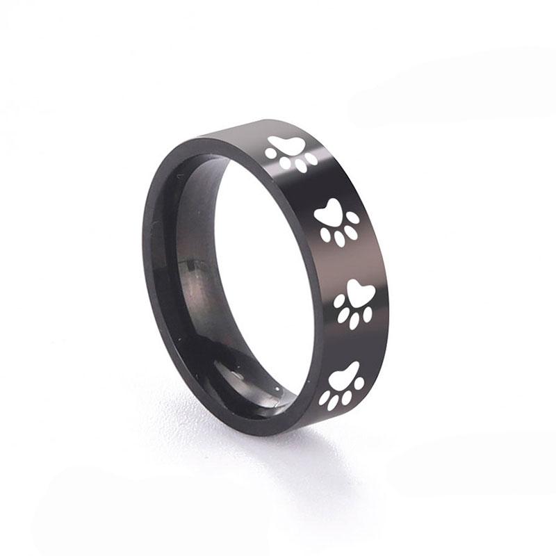 Liebhaber Titanstahl Niedliche Katzenpfoten Ringe Schmuck