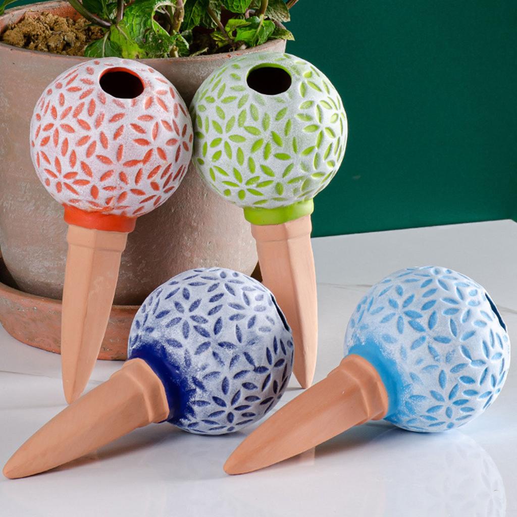 4pcs Self Watering Spikes Terracotta Watering Stakes Flower Planter Insert Automatic Water Irrigation Device for Indoor