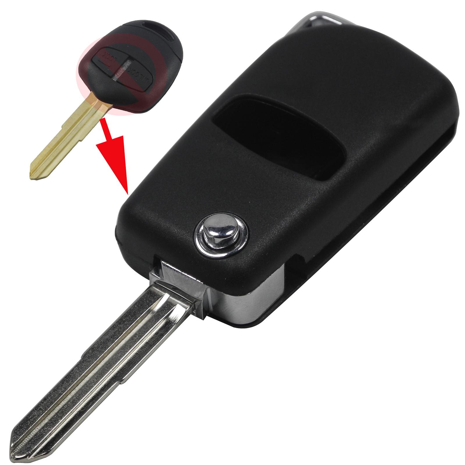 

jingyuqin Remote Modified Flip Car Key Case For Mitsubishi Pajero Sport Outlander Grandis LANCER-EX ASX 2/3 Button Fob Shell eton синий